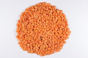 Healthy red lentils are more orange but when cooked turn yellow.