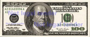 A Franklin. Is a public image, and not legal tender.