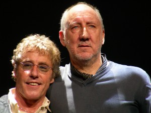 Roger Daltrey (left) and Pete Townshend of The Who, 2008. Credit Wikipedia