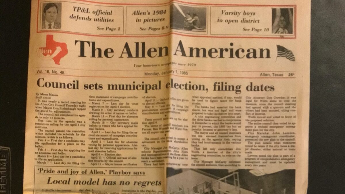 The Jan. 7, 1985, Allen American