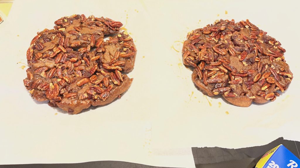 Two pans of schnecken rolls