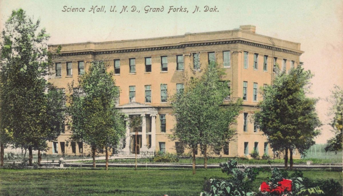 The UND Science Building was razed in 1999.