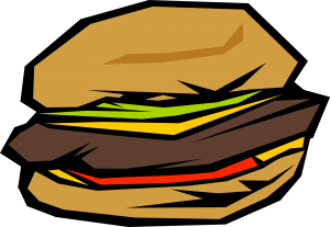 Illustration of a hamburger sandwich