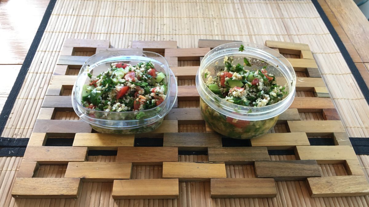 Two small bowls of tabbouleh